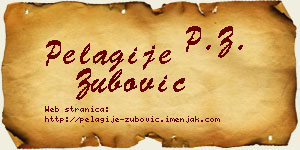 Pelagije Zubović vizit kartica